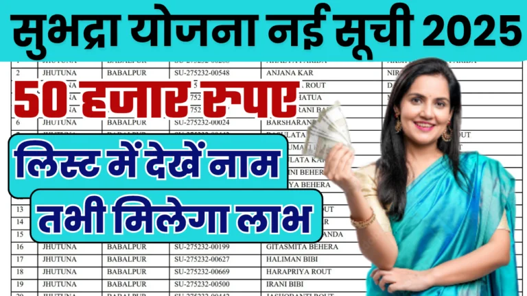 Subhadra Yojana New List Check 2025 : सुभद्रा योजना ओडिशा आ चुकी नई लिस्ट, यहां पर है पूरी जानकारी